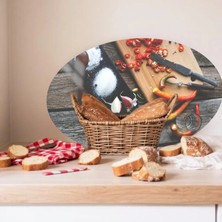 Cozy Co: Temperli Cam Elips Kesme ve Sunum Tablası, Kesme Tahtası, Kesme Tablası, Sunumluk, CKT009