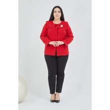 Fagi Atelier Kadın Büyük Beden Şal Yaka Broşlu Ceket