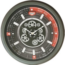 Galaxy Premium Sport Serisi Metal Çarklı Duvar Saati 60 cm Gri