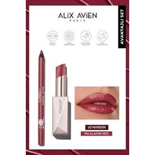 Uzun Süre Kalıcı Suya Dayanıklı Alix Avien Dudak Nemlendiricili Dolgunlaştırıcı Lipgloss ve Lipliner Seti Pembe
