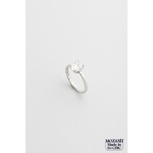 So CHIC Mozanit Büyüsü 18 Ayar Beyaz Altın Kaplama Gümüş Yüzük