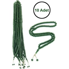 10 Adet 99LU Namaz Tesbihi 10MM Hac Umre Hediyelik - Koyu Yeşil