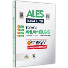 Karakutu Yayınları  ALES Türkçenin Kara Kutusu Anlam Bilgisi(Sözcük-Cümle)Dijital Çözümlü Konu Özetli Soru Bankası