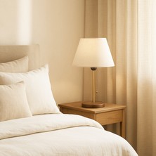 Homing Sera Krem Kumaş Başlıklı Abajur AYD-2797