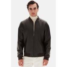 D'S Damat Ds Damat Regular Fit Kahverengi Düz Deri Mont 3HCL74753000M