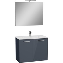 Vitra Ardea 69560 Banyo Dolabı Seti, Kapaklı, 80 Cm, Parlak Antrasit