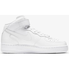 Nike Air Force 1 '07 Mid Leather Unisex Sneaker Hakiki Deri Yüksek Bilek Günlük Spor Ayakkabı Beyaz