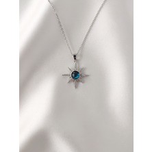 Paslanmaz Çelik Zirkon Taşlı Kutup Yıldızı Kolye