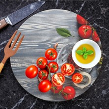 Cozy Co: Temperli Cam Daire Kesme ve Sunum Tablası, Kesme Tahtası, Kesme Tablası, Sunumluk, CKT011