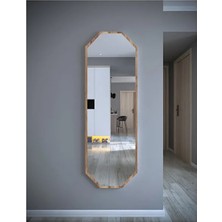 Nysamo Beyaz 6 Gen Dekoratif Boy Aynası 40 x 120 cm Suntalam Çerçeve ile Geometrik Tasarım