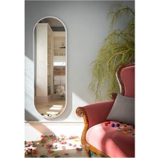 Tarz Design Beyaz Oval Dekoratif Boy Aynası 50X150 cm