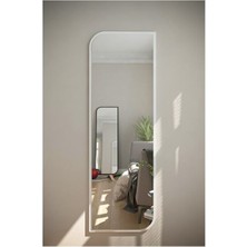 Beyaz Çapraz Oval Dekoratif Boy Aynası 40X120 cm