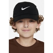 Nike Club Kids Cap Black Çocuk Nakış Swoosh Şapka Siyah