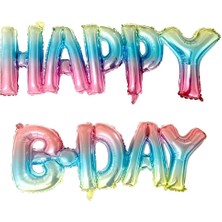 Çok Renkli  Happy B-Day Yazılı Parti Balonu