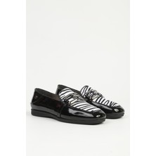 Siyah Beyaz Kadın Loafer PC-55211