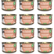 Schesir Ton Ve Somonlu Tam ve Dengeli Kedi Konserve Jöleli 85 Gr. X 12 Adet