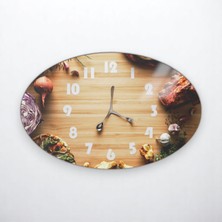 Cozy Co: Temperli Cam Elips Kesme ve Sunum Tablası, Kesme Tahtası, Kesme Tablası, Sunumluk, CKT013