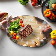 Cozy Co: Temperli Cam Elips Kesme ve Sunum Tablası, Kesme Tahtası, Kesme Tablası, Sunumluk, CKT013