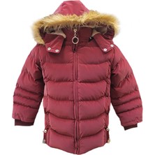 Kız Çocuk Içi Peluş Astarlı Çıkarılabilir Kapüşonlu Su Geçirmez Mont Kaban 3021