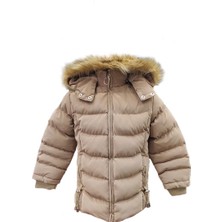 Kız Çocuk Içi Peluş Astarlı Çıkarılabilir Kapüşonlu Su Geçirmez Mont Kaban 3021