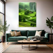 Artarilion Kanvas Tablo Ev Ofis Duvar Tablosu Yeşil Vadi Yeni Ev Hediyesi Kanvas Ev Dekoru