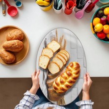 Cozy Co: Temperli Cam Elips Kesme ve Sunum Tablası, Kesme Tahtası, Kesme Tablası, Sunumluk, CKT015