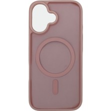 Dijital İndirim iPhone 16 Plus Lüks Mat Magsafe Uyumlu Manyetik Silikon Kılıf (Pembe)