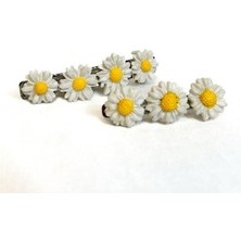 Uretti - Hülya 6683 El Yapımı Çiçek Desenli Polimer Kil 2’li Set Klipsli Saç Tokası / 8 cm - 6 cm