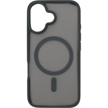 Dijital İndirim iPhone 16 Plus Lüks Mat Magsafe Uyumlu Manyetik Silikon Kılıf (Gri)