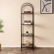 Just Home Kubbeli Kitaplık - Siyah - 156X30X40 cm