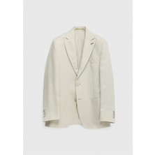 Bej Düz Zeroweight Slim Fit %100 Keten Takım Elbise