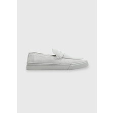 Açık Gri Süet Casual Loafer