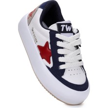 Kiko Kids Rida Erkek Çocuk Spor Ayakkabı Cırtlı Bağcıklı Düz Taban Suni Deri Casual Kullanım