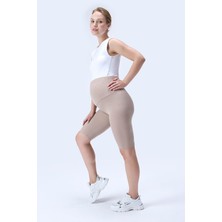 İmaj 364 Bej Renk Fitilli Toparlayıcı ve Extra Esnek Etkili Yüksek Bel Hamile Tayt