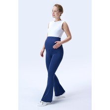 Imaj 436 Lacivert Renk Toparlayıcı ve Extra Esnek Etkili Yüksek Bel Ispanyol Paça Hamile Tayt