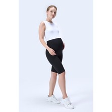 İmaj 364 Siyah Renk Fitilli Toparlayıcı ve Extra Esnek Etkili Yüksek Bel Hamile Tayt