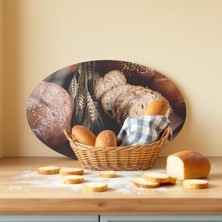 Cozy Co: Temperli Cam Elips Kesme ve Sunum Tablası, Kesme Tahtası, Kesme Tablası, Sunumluk, CKT017