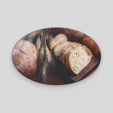 Cozy Co: Temperli Cam Elips Kesme ve Sunum Tablası, Kesme Tahtası, Kesme Tablası, Sunumluk, CKT017