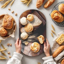 Cozy Co: Temperli Cam Oval Kesme ve Sunum Tablası, Kesme Tahtası, Kesme Tablası, Sunumluk, CKT017