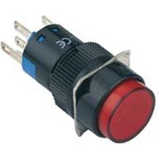 16MM Kalıcılı Butonlar 2no/2nc 8p LED Voltajı 10V~24V ve 220V Yuvarlak Yeşil