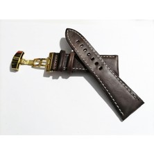 Fado Her Saate Uygun  Kelebek  Toka   26 mm    Hakiki Deri (282)  Altın   Toka    Kahve