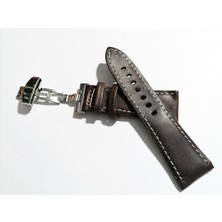 Fado Her Saate Uygun  Kelebek  Toka   26 mm    Hakiki Deri (281)  Gumus  Toka    Kahve