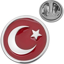 Blackcraft 925 Ayar Gümüş Ay Yıldız Rozet (BC-3159F1)