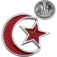 Blackcraft 925 Ayar Gümüş Ay Yıldız Rozet (BC-3159F1)