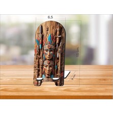 2 Adet Kızılderili Ahşap Telefon Tutucu Masaüstü Telefon