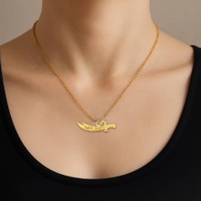 14 Ayar Plakalı Altın Hz Ali Kılıcı Motifli Bayanlara Özel Zincirli Hediyelik KOLYE-657