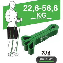 XTR Fitness Powerband Direnç Lastiği Heavy Sert Yeşil 22,6-56,6 kg Direnç Aralığı ile Etkili Antrenman