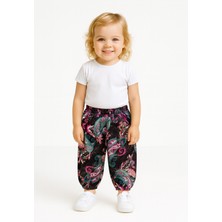 Kız Çocuk Lastikli Viskon Desenli Şalvar