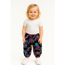 Kız Çocuk Lastikli Viskon Desenli Şalvar