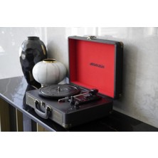 TR-102 Siyah Hoparlörlü Bluetoothlu Pikap Plak Çalar